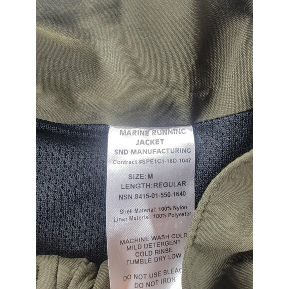 US Marines Jacket Mens Medium Green Running Reflective PT Windbreaker Made USA - Picture 2 of 11